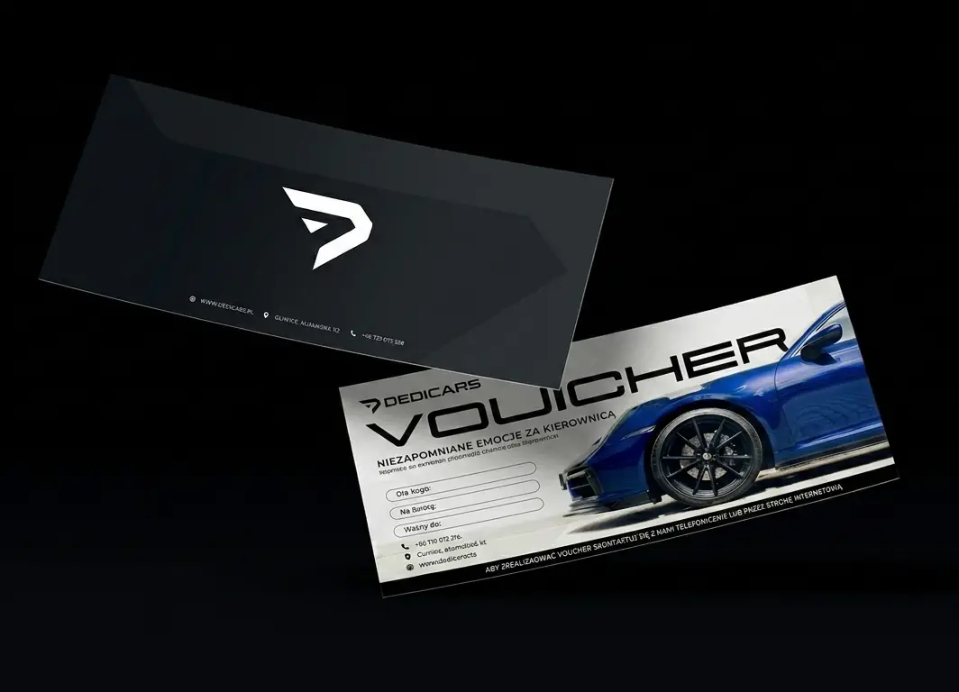 Voucher podarunkowy Dedicars na wynajem samochodu sportowego